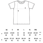 T-Shirt sizing diagram