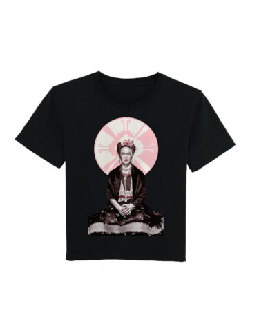 Black Frida Kahlo Crop Top