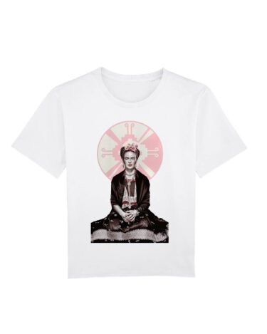 White Frida Kahlo Crop Top
