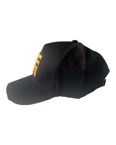 Dripp Factory distressed cap yellow on black side