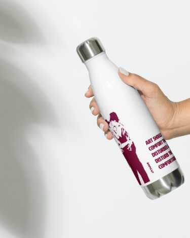 Red Inverted – Bansky – Art Should Comfort… Insulated Stainless Steel Water Bottle