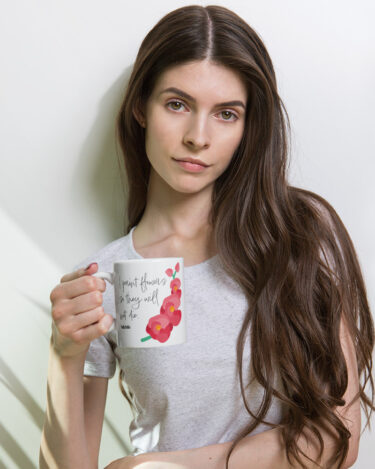 Frida Kahlo – I paint flowers… White glossy mug